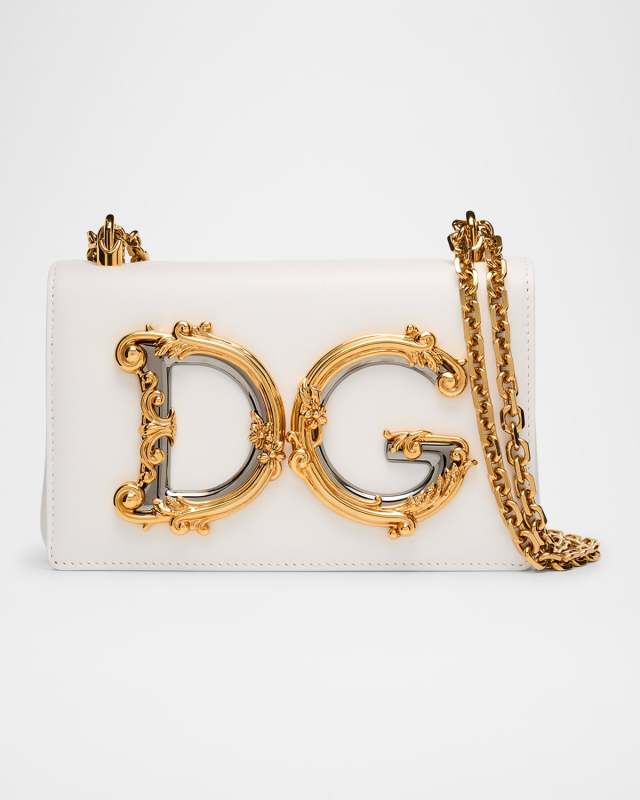 DG Baroque Large Leather Crossbody Bag